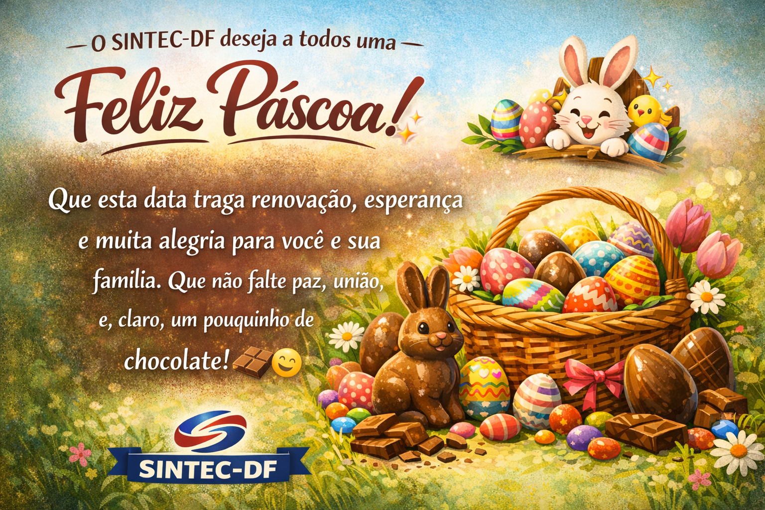 O SINTEC-DF deseja a todos uma Feliz Páscoa.